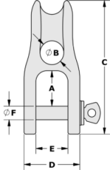 20–30 Feet | H5 Fixed Thimble Mandar Kilidi (Halyard Shackle)