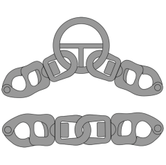 T5 Peeling Shackle with Std/Std Linked Bails